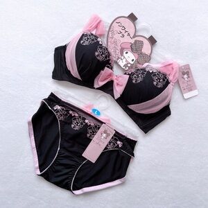 SANRIO My Melody Japanese Limited Authentic Embroidery Wireless Bra & Panty Set